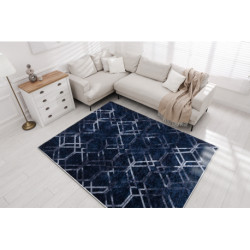 Dywan do prania MIRO 51805.802 Geometryczny, kratka antypoślizgowy - niebieski 200x290cm