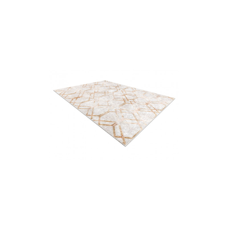 Dywan do prania MIRO 51805.804 Geometryczny, kratka antypoślizgowy - złoty 200x290cm