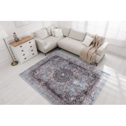 Dywan do prania MIRO 51451.812 Rozeta, ramka antypoślizgowy - szary 160x220cm