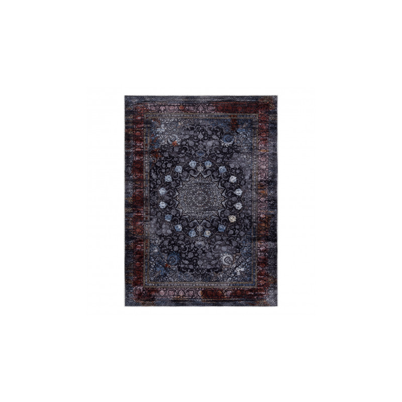 Dywan do prania MIRO 51600.810 Rozeta, ramka antypoślizgowy - granat 160x220cm Dywan do prania MIRO 51600.810 Rozeta, ramka antypoślizgowy - granat 160x220cm