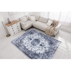 Dywan do prania MIRO 51822.812 Rozeta, ramka antypoślizgowy - granat 120x170cm