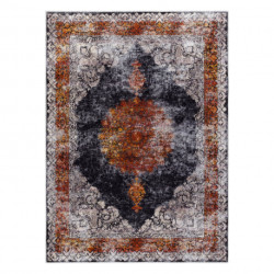 Dywan do prania MIRO 51186.808 Rozeta, ramka antypoślizgowy - granat / miedziany 80x150cm
