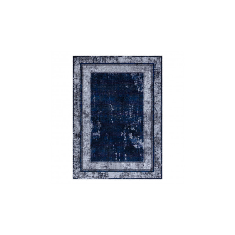 Dywan do prania MIRO 51676.813 Grecki vintage, ramka antypoślizgowy - granat 80x150cm