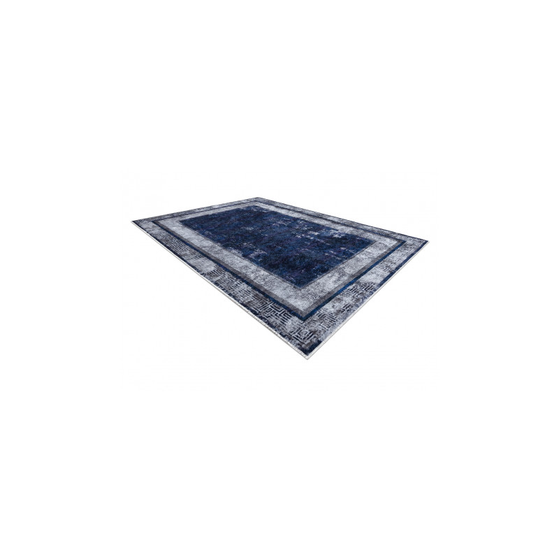 Dywan do prania MIRO 51676.813 Grecki vintage, ramka antypoślizgowy - granat 80x150cm