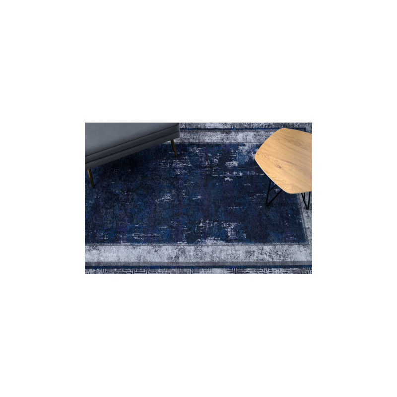 Dywan do prania MIRO 51676.813 Grecki vintage, ramka antypoślizgowy - granat 80x150cm
