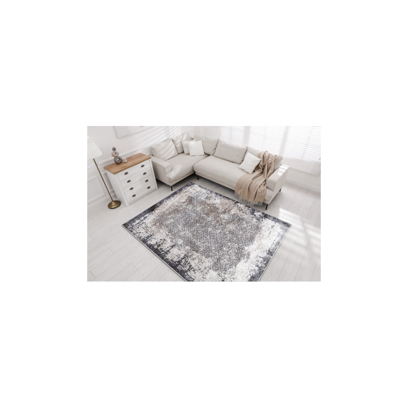 Dywan do prania MIRO 51864.804 Vintage, kratka antypoślizgowy - szary 80x150cm