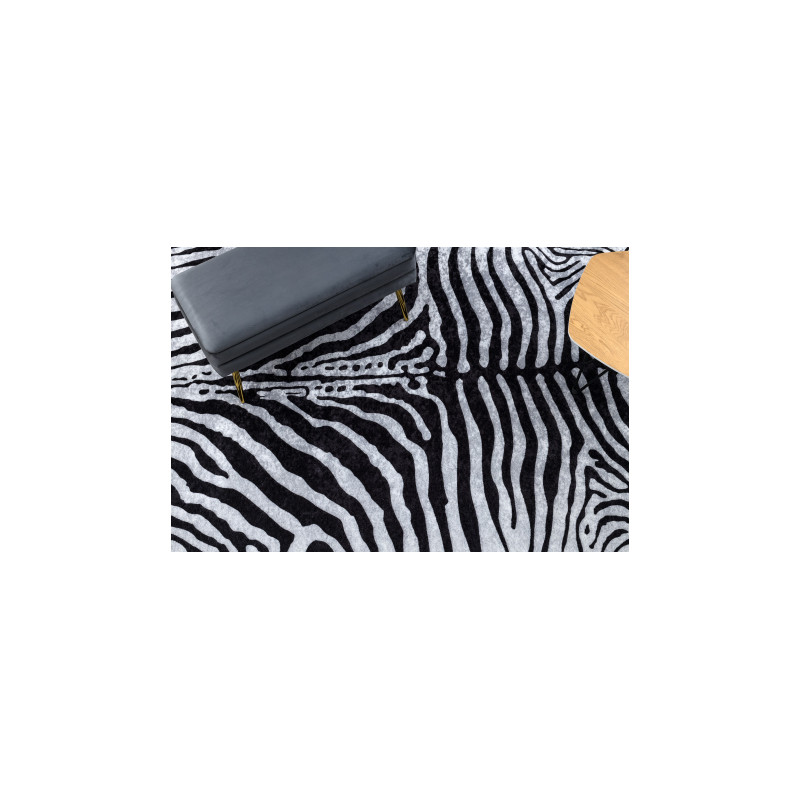 Dywan do prania MIRO 51331.803 Zebra antypoślizgowy - czarny / biały 120x170cm