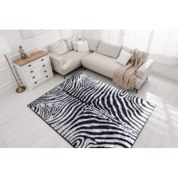 Dywan do prania MIRO 51331.803 Zebra antypoślizgowy - czarny / biały 140x190cm