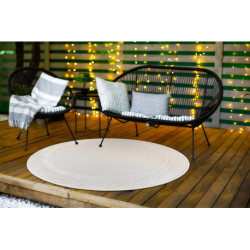 Dywan TIMO 5979 koło SZNURKOWY SIZAL outdoor ramka biały  koło 150cm