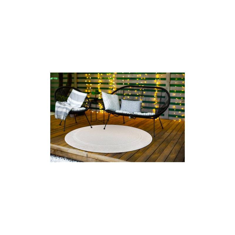 Dywan TIMO 5979 koło SZNURKOWY SIZAL outdoor ramka biały  koło 150cm