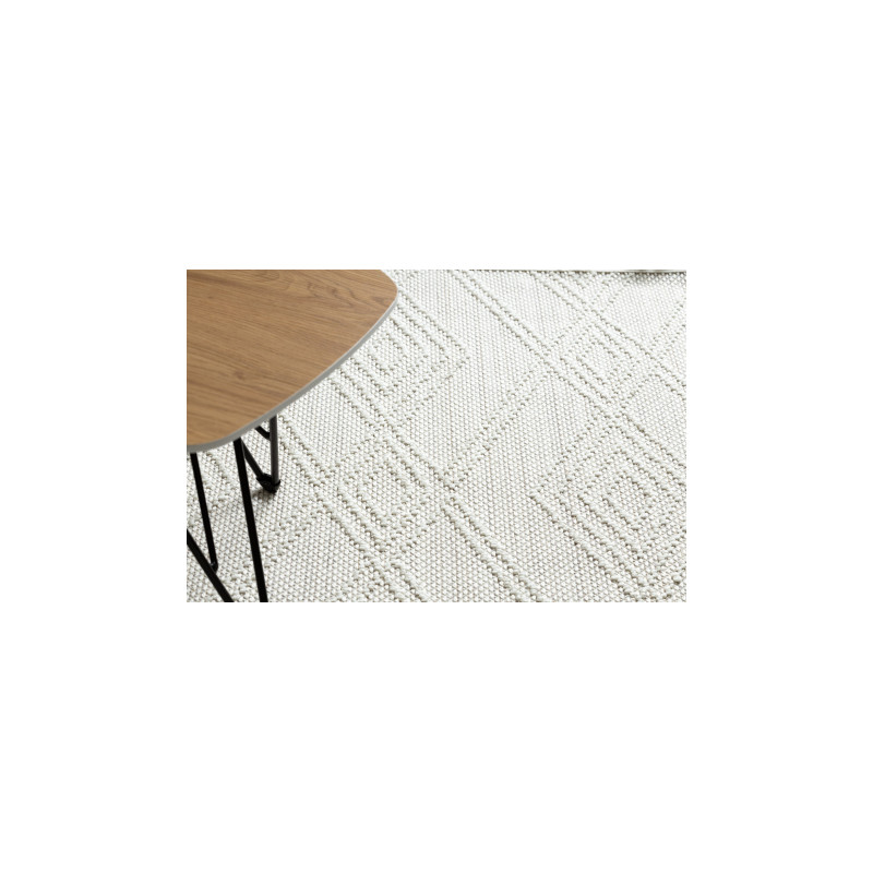 Dywan NANO EN14A Romby, pętelkowy, płasko tkany biały 80x150cm Dywan NANO EN14A Romby, pętelkowy, płasko tkany biały 80x150cm