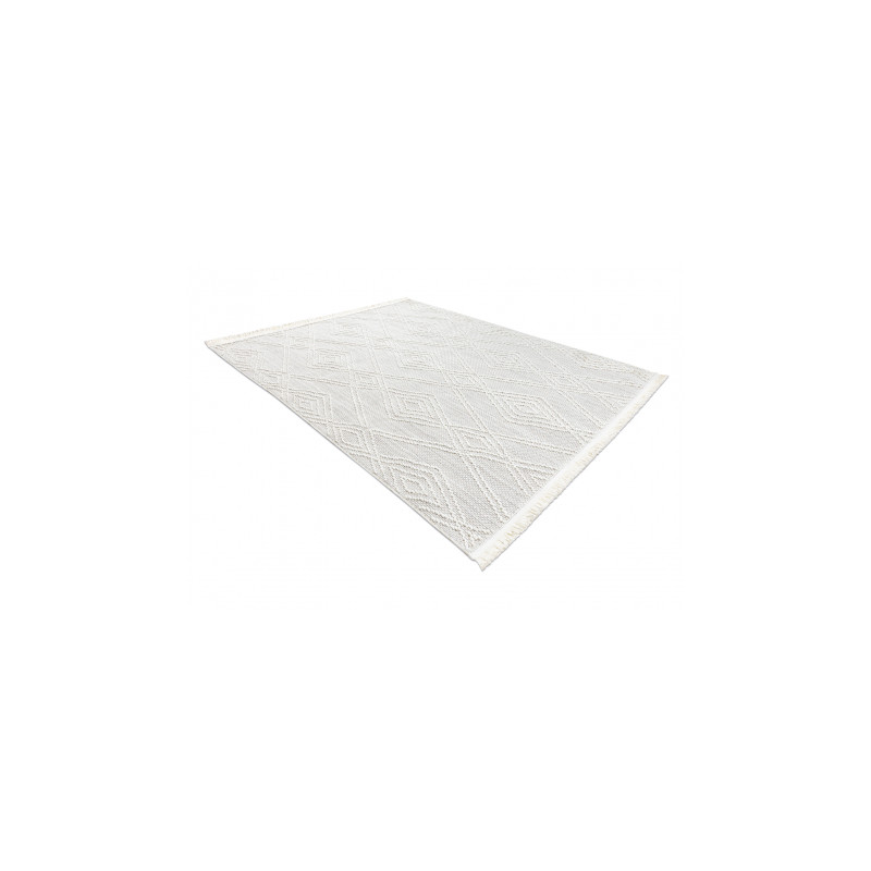 Dywan NANO EN14A Romby, pętelkowy, płasko tkany biały 180x270cm Dywan NANO EN14A Romby, pętelkowy, płasko tkany biały 180x270cm