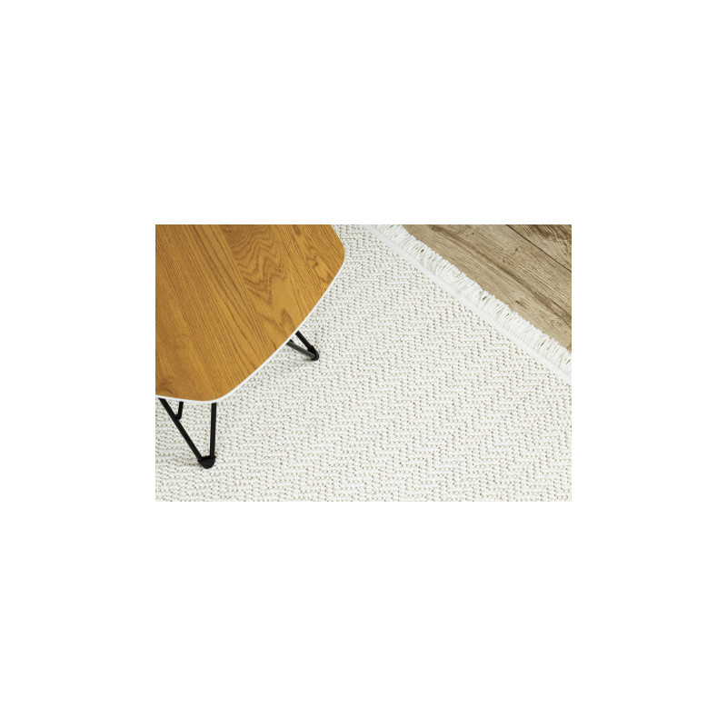 Dywan NANO FJ86B Jodełka, chevron, płasko tkany biały 80x150cm Dywan NANO FJ86B Jodełka, chevron, płasko tkany biały 80x150cm
