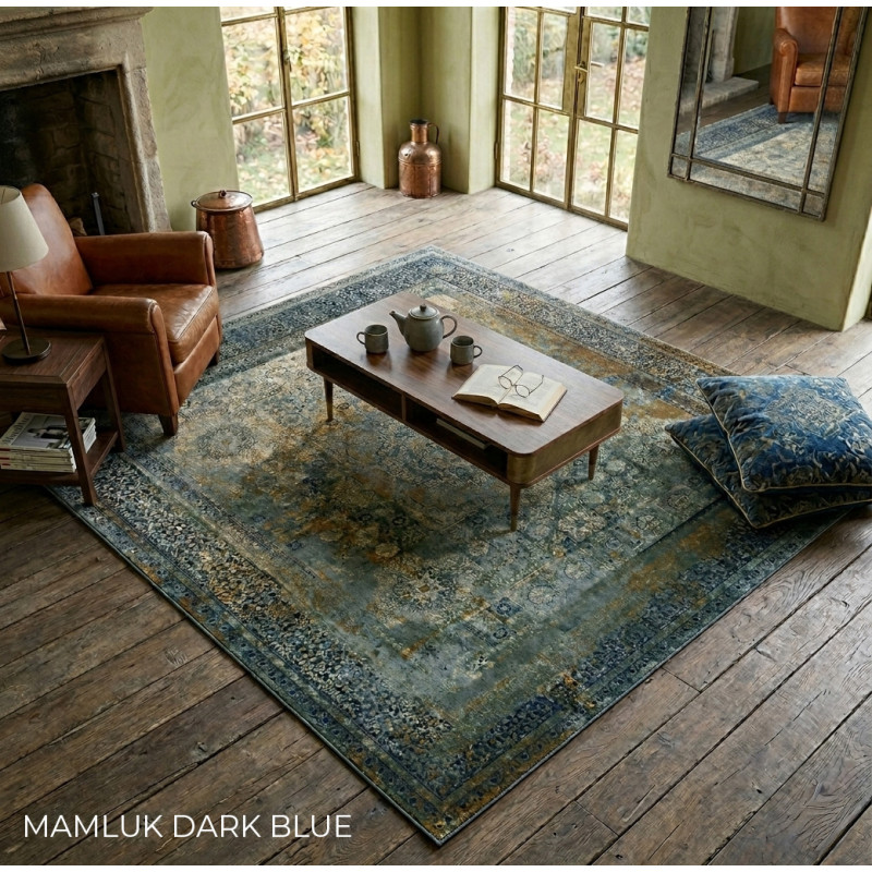Dywan Dywilan Omega Mamluk Dark Blue kwadrat