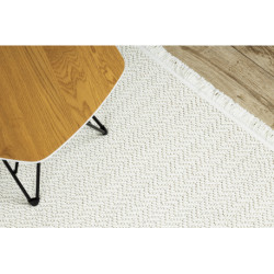 Dywan NANO FJ86B Jodełka, chevron, płasko tkany biały 120x170cm Dywan NANO FJ86B Jodełka, chevron, płasko tkany biały 120x170cm