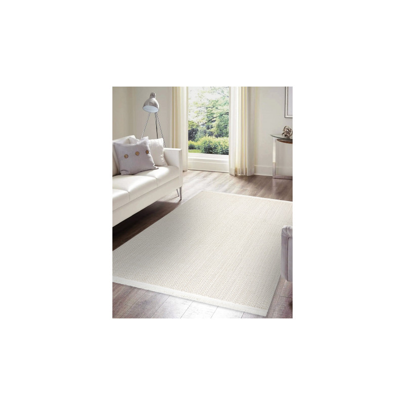 Dywan NANO FJ86B Jodełka, chevron, płasko tkany biały 200x290cm Dywan NANO FJ86B Jodełka, chevron, płasko tkany biały 200x290cm