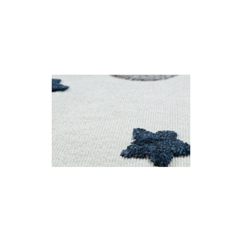 Dywan YOYO GD75 biały / szary - Gwiazdki, koła dla dzieci, strukturalny, sensoryczny Frędzle  140x190cm