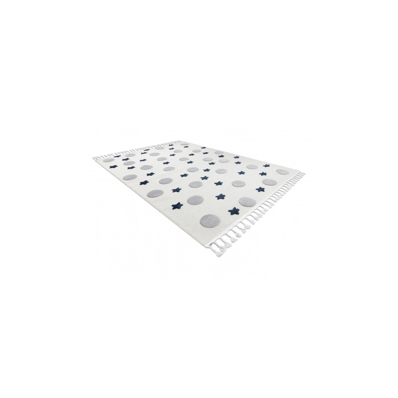 Dywan YOYO GD75 biały / szary - Gwiazdki, koła dla dzieci, strukturalny, sensoryczny Frędzle 160x220cm Dywan YOYO GD75 biały / szary - Gwiazdki, koła dla dzieci, strukturalny, sensoryczny Frędzle 160x220cm