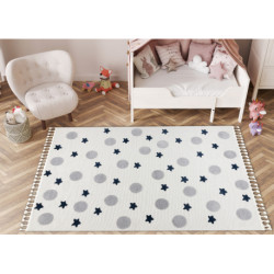 Dywan YOYO GD75 biały / szary - Gwiazdki, koła dla dzieci, strukturalny, sensoryczny Frędzle 200x290cm Dywan YOYO GD75 biały / szary - Gwiazdki, koła dla dzieci, strukturalny, sensoryczny Frędzle 200x290cm