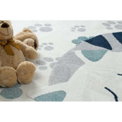 Dywan YOYO GD59 biały / szary - Kotek dla dzieci, strukturalny, sensoryczny Frędzle  160x220cm