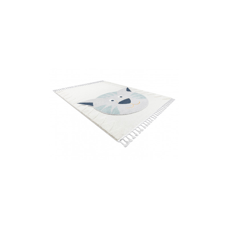 Dywan YOYO GD80 biały / szary - Tygrysek dla dzieci, strukturalny, sensoryczny Frędzle 80x150cm Dywan YOYO GD80 biały / szary - Tygrysek dla dzieci, strukturalny, sensoryczny Frędzle 80x150cm