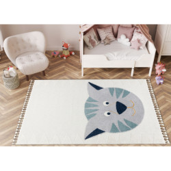 Dywan YOYO GD80 biały / szary - Tygrysek dla dzieci, strukturalny, sensoryczny Frędzle 80x150cm Dywan YOYO GD80 biały / szary - Tygrysek dla dzieci, strukturalny, sensoryczny Frędzle 80x150cm