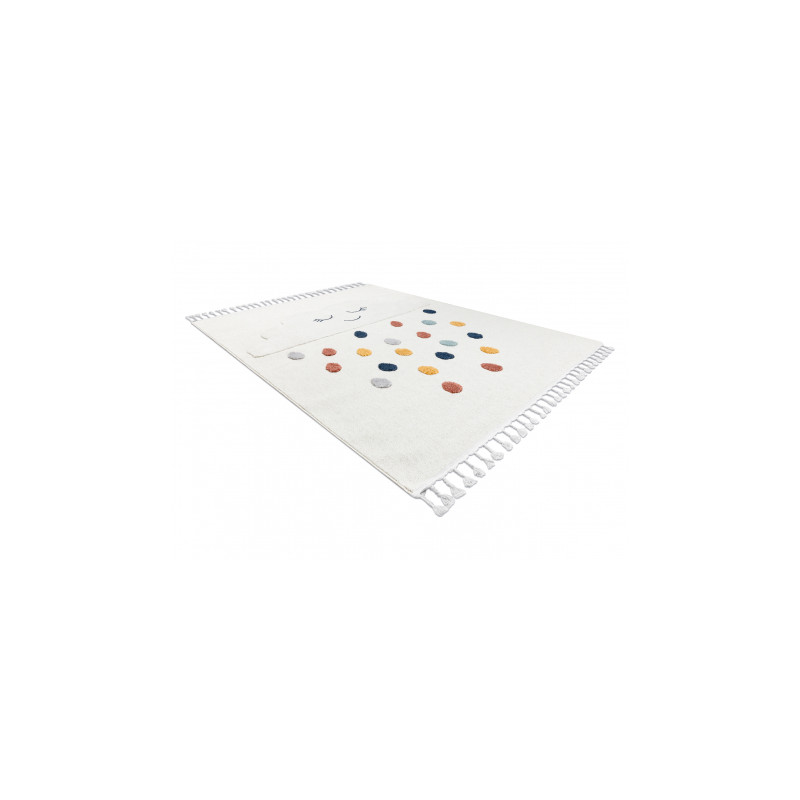 Dywan YOYO GD63 biały / granatowy - Chmurka, krople dla dzieci, strukturalny, sensoryczny Frędzle 80x150cm Dywan YOYO GD63 biały / granatowy - Chmurka, krople dla dzieci, strukturalny, sensoryczny Frędzle 80x150cm