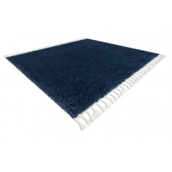 Dywan kwadratowy BERBER 9000 granat Frędzle berberyjski marokański shaggy 160x160cm