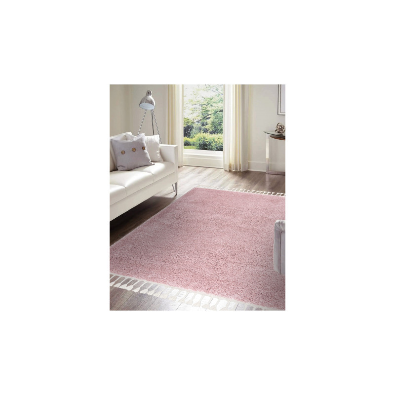 Dywan kwadratowy BERBER 9000 różowy Frędzle berberyjski marokański shaggy 120x120cm Dywan kwadratowy BERBER 9000 różowy Frędzle berberyjski marokański shaggy 120x120cm