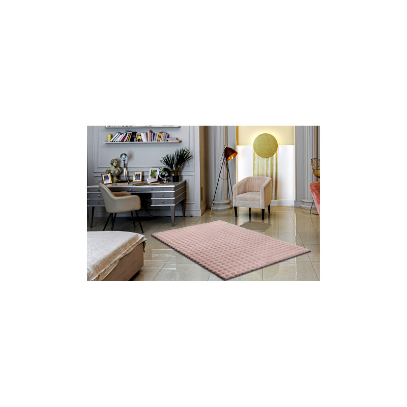 Dywan BUBBLE pudrowy róż 45 IMITACJA FUTRA KRÓLIKA strukturalny 3D 140x190cm Dywan BUBBLE pudrowy róż 45 IMITACJA FUTRA KRÓLIKA strukturalny 3D 140x190cm