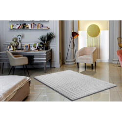 Dywan BUBBLE srebrny 21 IMITACJA FUTRA KRÓLIKA strukturalny 3D 60x100cm