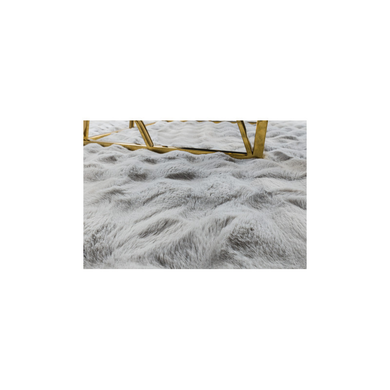 Dywan BUBBLE srebrny 21 IMITACJA FUTRA KRÓLIKA strukturalny 3D 60x100cm