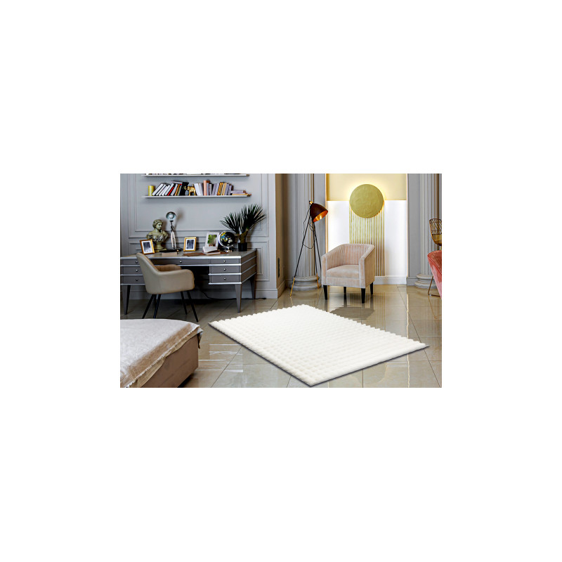 Dywan BUBBLE biały 11 IMITACJA FUTRA KRÓLIKA strukturalny 3D 200x290cm