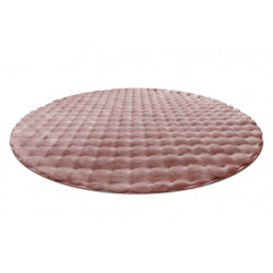 Dywan BUBBLE koło pudrowy róż 45 IMITACJA FUTRA KRÓLIKA strukturalny 3D koło 120cm