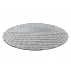 Dywan BUBBLE koło srebrny 21 IMITACJA FUTRA KRÓLIKA strukturalny 3D koło 80cm
