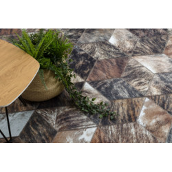 Dywan PATCHWORK 21715 brązowy - Skóra bydlęca, Romby 120x170cm Dywan PATCHWORK 21715 brązowy - Skóra bydlęca, Romby 120x170cm
