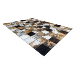 Dywan PATCHWORK 21718 brązowy - Skóra bydlęca, kwadraty 120x170cm