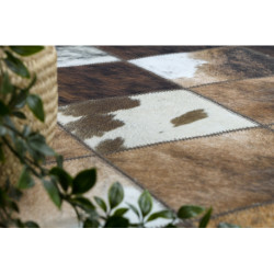 Dywan PATCHWORK 21718 brązowy - Skóra bydlęca, kwadraty 120x170cm Dywan PATCHWORK 21718 brązowy - Skóra bydlęca, kwadraty 120x170cm