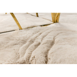 Dywan TEDDY NEW sand 52 koło Shaggy beż bardzo gruby, pluszowy koło 120cm
