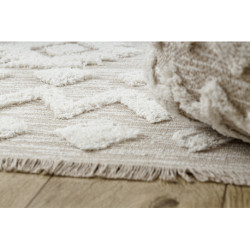 Dywan MOROC 22319 Romby Ekologiczny, EKO SIZAL frędzle - strukturalny beż / krem 155x220cm Dywan MOROC 22319 Romby Ekologiczny, EKO SIZAL frędzle - strukturalny beż / krem 155x220cm