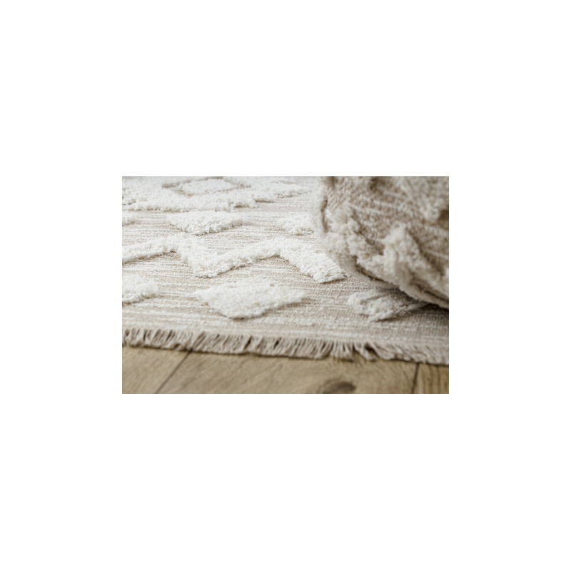 Dywan MOROC 22319 Romby Ekologiczny, EKO SIZAL frędzle - strukturalny beż / krem 155x220cm Dywan MOROC 22319 Romby Ekologiczny, EKO SIZAL frędzle - strukturalny beż / krem 155x220cm