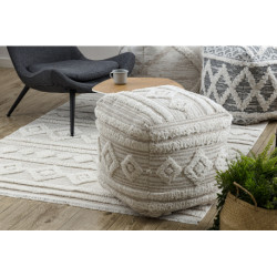Dywan MOROC 22322 Romby, linie Ekologiczny, EKO SIZAL frędzle - strukturalny beż / krem 78x150cm
