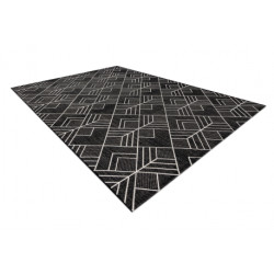 Dywan SZNURKOWY SIZAL FLAT 48731690 Kwadraty, romby, geometryczny szary / krem  160x230cm