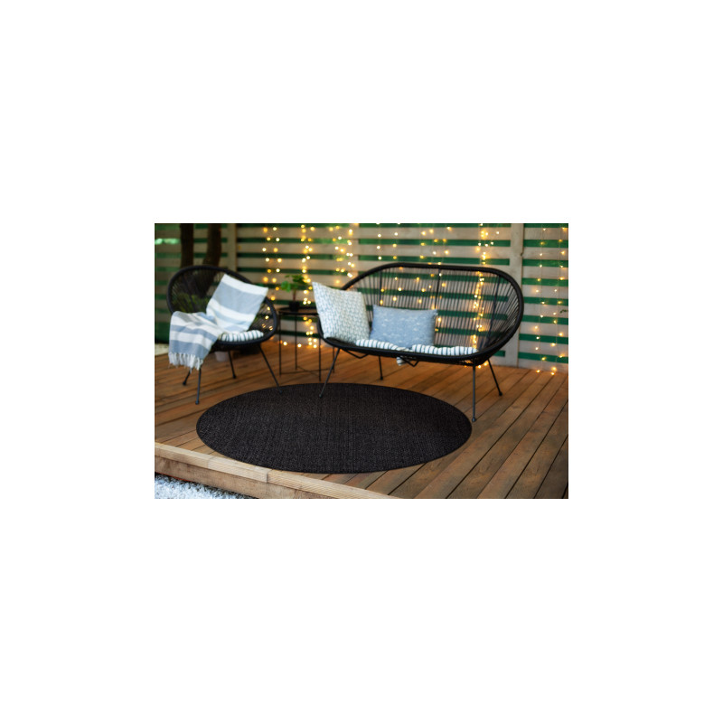 Dywan TIMO 6272 koło SZNURKOWY SIZAL outdoor czarny koło 150cm Dywan TIMO 6272 koło SZNURKOWY SIZAL outdoor czarny koło 150cm