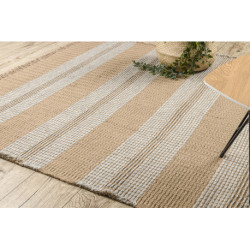 Dywan JUTE 3734 beż / szary pasy - jutowy, płaskotkany, frędzle 120x170cm Dywan JUTE 3734 beż / szary pasy - jutowy, płaskotkany, frędzle 120x170cm