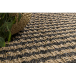 Dywan JUTE 3650 czarny / beż linie - jutowy, płaskotkany, frędzle 160x220cm Dywan JUTE 3650 czarny / beż linie - jutowy, płaskotkany, frędzle 160x220cm