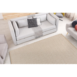 Dywan JUTE 3650 krem / beż linie - jutowy, płaskotkany, frędzle 60x100cm
