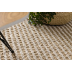Dywan JUTE 3650 krem / beż linie - jutowy, płaskotkany, frędzle 60x100cm