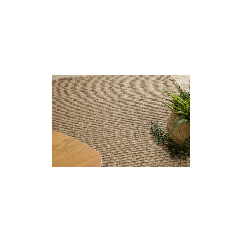 Dywan JUTE 3651 ciemny beż jednolity - jutowy, płaskotkany, frędzle 140x190cm Dywan JUTE 3651 ciemny beż jednolity - jutowy, płaskotkany, frędzle 140x190cm