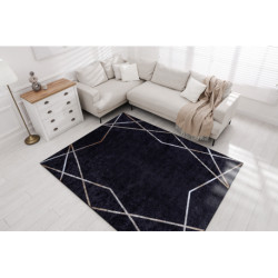 Dywan do prania MIRO 51233.811 Geometryczny antypoślizgowy - czarny 160x220cm Dywan do prania MIRO 51233.811 Geometryczny antypoślizgowy - czarny 160x220cm